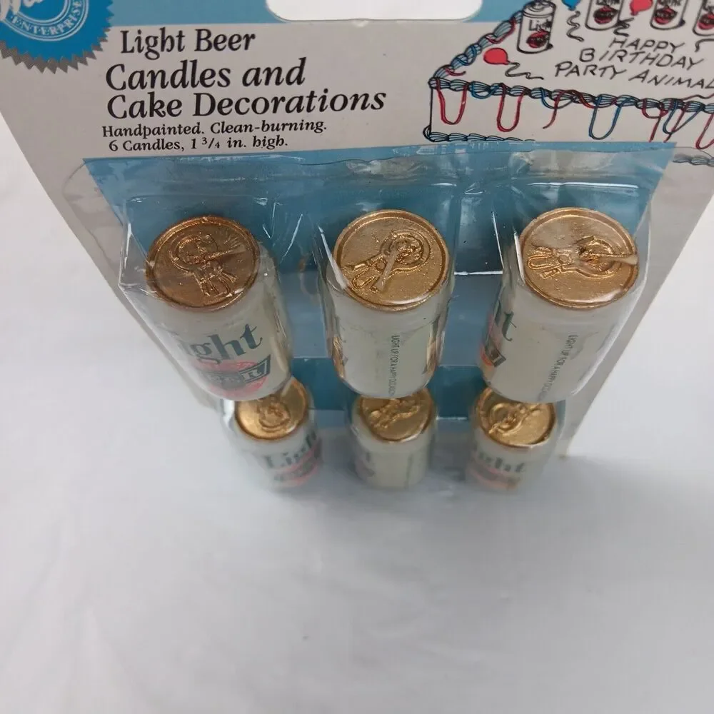 Wilton Light Beer Birthday Cake Candles Novelty Beer Can Shape Novelty 1993